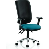 Chiro High Black Back Office Chair In Maringa Teal With Arms Chiro High Black Back Office Chair In Maringa Teal With Arms