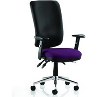 Chiro High Black Back Office Chair In Tansy Purple With Arms Chiro High Black Back Office Chair In Tansy Purple With Arms