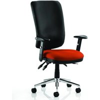 Chiro High Black Back Office Chair In Tobasco Red With Arms Chiro High Black Back Office Chair In Tobasco Red With Arms