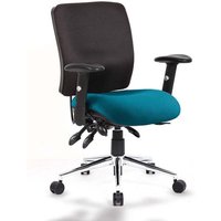 Chiro Medium Back Office Chair With Maringa Teal Seat Chiro Medium Back Office Chair With Maringa Teal Seat