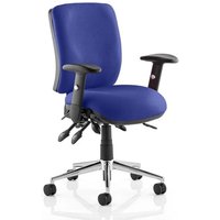 Chiro Medium Back Office Chair In Stevia Blue With Arms Chiro Medium Back Office Chair In Stevia Blue With Arms