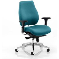 Chiro Plus Office Chair In Maringa Teal With Arms