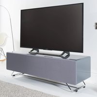 Chroma Medium High Gloss TV Stand With 1 Flip Door In Grey