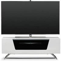 Chroma Small High Gloss TV Stand With Steel Frame In White