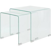 Ciqala Glass Nest Of 2 Tables In Clear