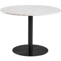Clarkston Marble Dining Table With Black Base In White Guangxi