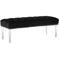 Clarox Upholstered Velvet Dining Bench In Black