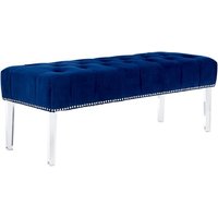 Clarox Upholstered Velvet Dining Bench In Blue
