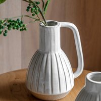 Clayton Large Ceramic Handled Vase In White