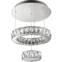 Clover LED 2 Tier Ceiling Flush Light In Chrome Clear Glass Clover LED 2 Tier Ceiling Flush Light In Chrome Clear Glass