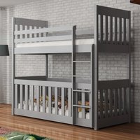 Clovis Wooden Bunk Bed With Foam Mattress in Grey