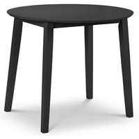 Calista Round Drop-Leaf Wooden Dining Table In Black