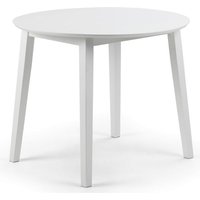Calista Round Drop-Leaf Wooden Dining Table In White