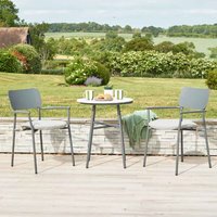 Coastal Aluminium Garden Round Bistro Set in Flint Grey