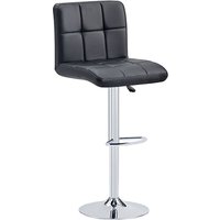 Coco Faux Leather Bar Stool In Black With Chrome Base
