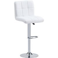 Coco Faux Leather Bar Stool In White With Chrome Base