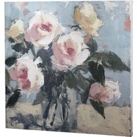 Colindale Canvas Flower Wall Art In Green And Pink