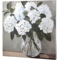 Colindale Canvas Flower Wall Art In Grey And White