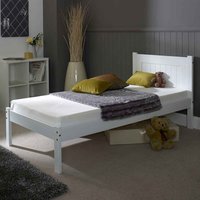 Colman Wooden Double Bed In White