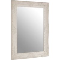 Comato Rectangular Wall Bedroom Mirror In Muted White Frame