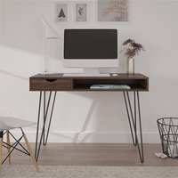 Catoosa Wooden Laptop Desk With 1 Drawer In Walnut