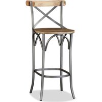 Connie Outdoor Wooden Bar Chair With Steel Frame In Oak