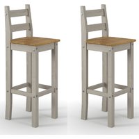 Consett Grey And Oak Wooden Bar Chairs In Pair