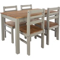 Consett Linea Small Wooden Dining Table With 4 Chairs In Grey