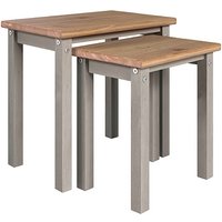 Consett Wooden Nest Of 2 Tables In Grey And Oak