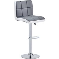 Copez Faux Leather Bar Stool In Grey And White