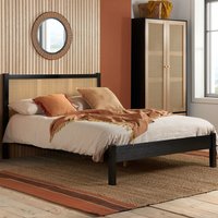 Coralie Wooden Double Bed In Black Oak