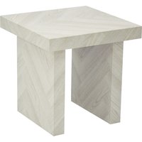 Coralville Wooden Square End Table In Herringbone Light