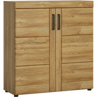 Corco Wooden Tall Shoe Storage Cabinet In Grandson Oak