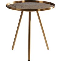 Cordue Round Glass Top Side Table In Warm Gold