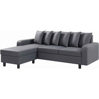 Cornelius Leather Corner Sofa In Grey