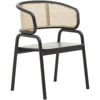 Corson Cane Rattan Wooden Bedroom Chair In Black Corson Cane Rattan Wooden Bedroom Chair In Black
