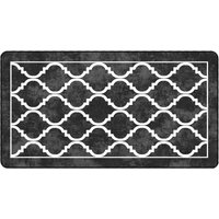 Corwin 150cm Polyester Washable Anti-Slip Rug In Black And White