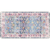Corwin 150cm Polyester Washable Anti-Slip Rug In Blue And Pink