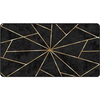 Corwin 150cm Polyester Washable Anti-Slip Rug In Gold And Black