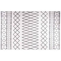 Corwin 150cm Polyester Washable Anti-Slip Rug In White And Black