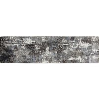 Corwin 300cm Polyester Washable Anti-Slip Rug In Black And Grey