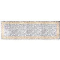 Corwin 300cm Polyester Washable Anti-Slip Rug In Grey And Gold