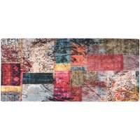 Corwin 300cm Polyester Washable Anti-Slip Rug In Patchwork Pattern