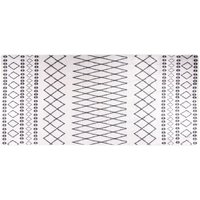 Corwin 300cm Polyester Washable Anti-Slip Rug In White And Black