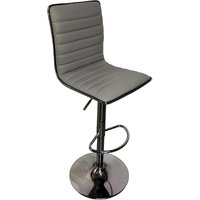Coventry Faux Leather Bar Stool In Grey With Chrome Base