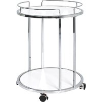 Creek Wooden Side Table On Castors In White And Chrome