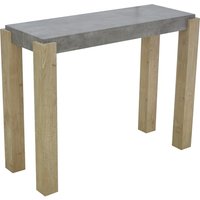 Cresco Wooden Console Table With Sonoma Oak Legs In Light Concrete
