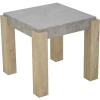 Cresco Wooden End Table With Sonoma Oak Legs In Light Concrete