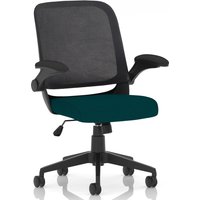 Crowley Fabric Office Chair With Folding Arms In Maringa Teal