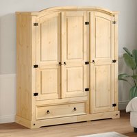 Croydon Wooden Wardrobe With 3 Doors 1 Drawer In Brown